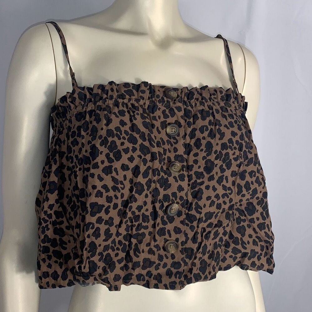NWOT American Eagle Leopard Print Camisole Babydoll Top Medium